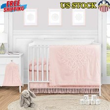 Bohemian Baby Girl Crib Bedding Set 4 Pieces Cotton Diaper Stacker Blanket Sheet