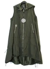 Lagenlook Zip Up Long Hooded Coat /Gilet Lined Pockets Sizes :M, L ,XL, XXL