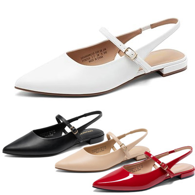 Women's Slingback Flat Shoes Pointed Toe Flats Ballet Mary Jane Dress Shoes