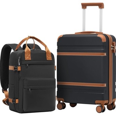 Handgepäck Koffer Set 55x40x20 cm & Backpack 20 L 40x25x20 cm - ABS Hartschal...