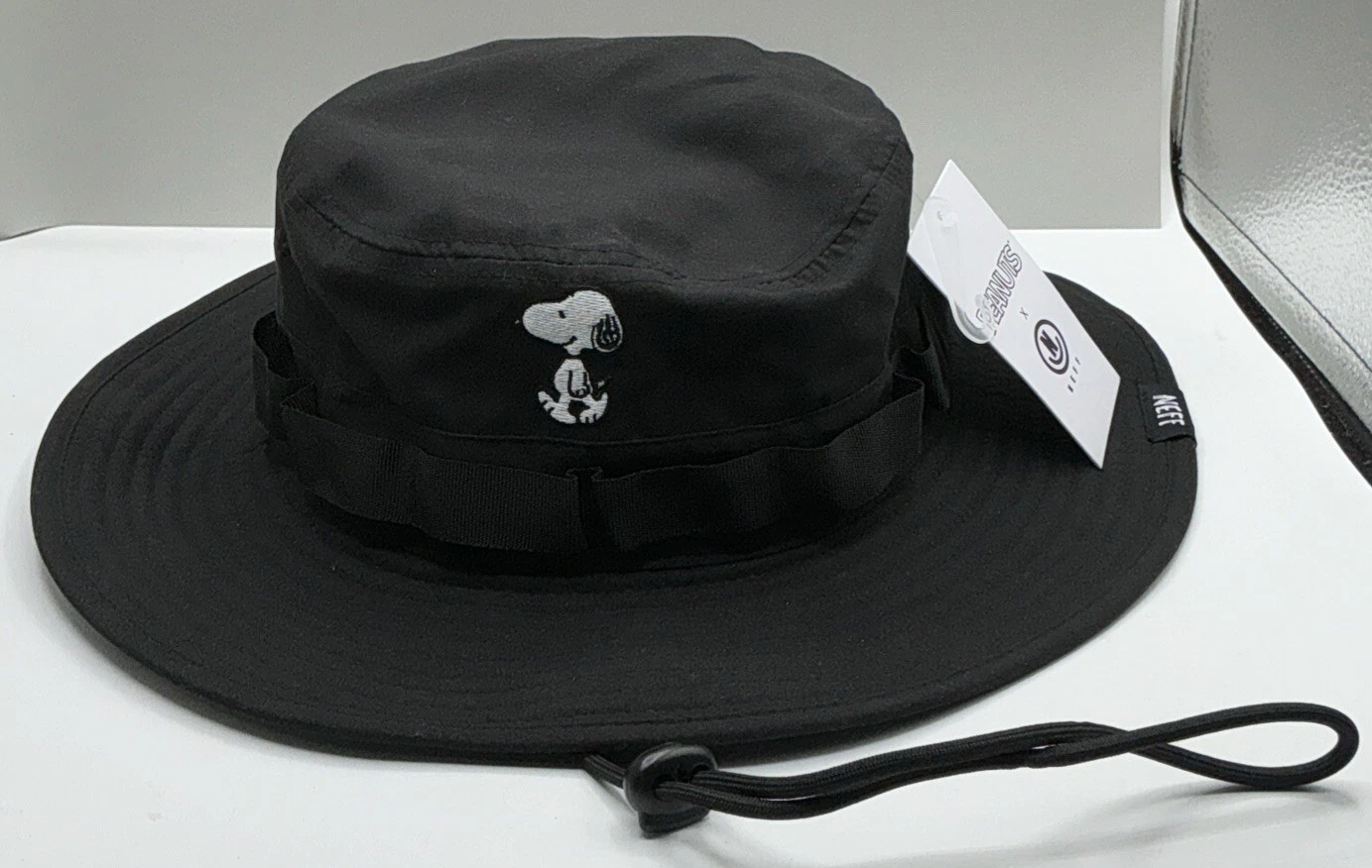 MENS PEANUTS X NEFF SNOOPY BLACK BOONIE BUCKET HAT R04124