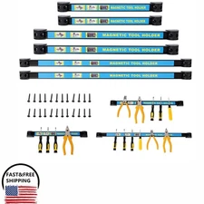 6pcs Magnetic Tool Holder Storage Organizer 3 Sizes 12" 18" 24" Wall Mount Rack