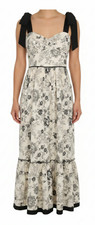 So Me size small Floral Tiered Maxi Dress lined ruffle cottagecore tie straps