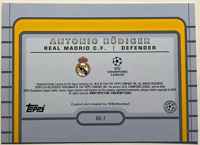 2025-26 Topps Uefa Club Competitions - 8-Bit Shots Antonio Rudiger