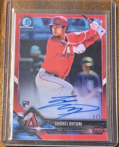 2018 Shohei Ohtani Bowman Rookie Card Auto Red /5 Rookie CUSTOM ART CARD
