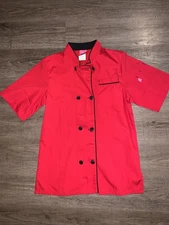 FIVE STAR CHEF APPAREL LADIES SHORT SLEEVE SHIRT UNIFORM RED  SZ XS