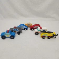 Cars Chunky Wooden Vehicles Horizon  Group Mellisa & Doug Plantoys 7 Bundle 