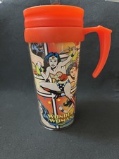 DC Comics Wonder Woman Travel Mug Tumbler With Lid Red Superhero Cup