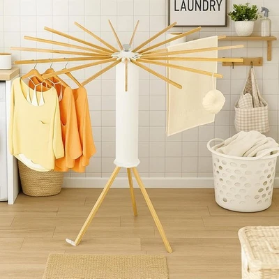 Wäschespinne Wäscheständer mobil Klappbare Wäscheleine Wäschehalter Garten 121cm - Bild 1 von 4