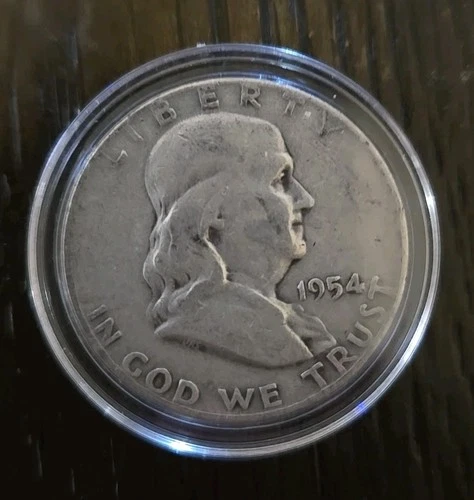 1954 D SILVER FRANKLIN HALF DOLLAR VF