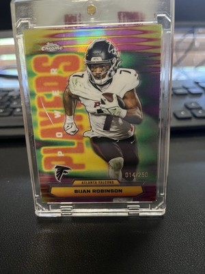 Topps 2025 Chrome Power Players Bijan Robinson Falcons PP-11 Pink Refractor /250