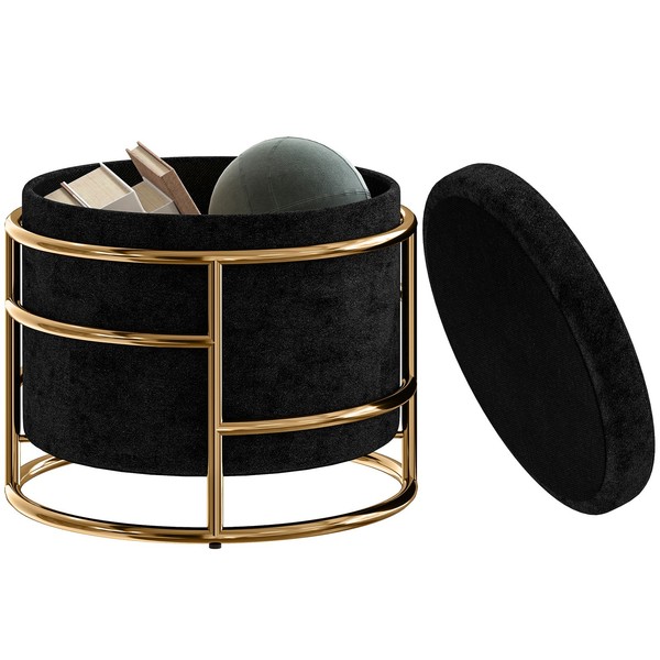Sitzhocker Mit Stauraum, Kleiner Hocker Mit Deckel FüR Wohnzimmer Schlafzimmer-image