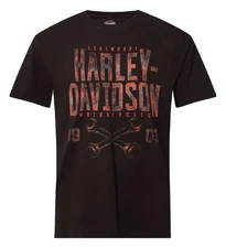 Harley-Davidson Men's Rusted H-D Short Sleeve Cotton T-Shirt, Black