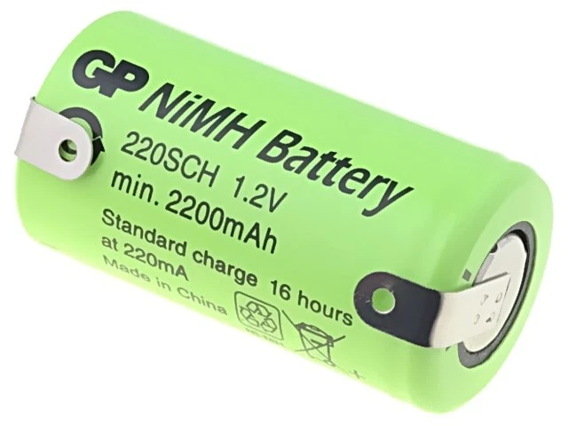 GP220SCH BL Batt: Ni-MH SubC 1,2V 2200mAh Lötplättchen Ø23x43mm GP