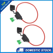 2 Set DC 32V 14 Gauge Car ATC  Blade Style Inline Fuse Holder with 30A Fuse