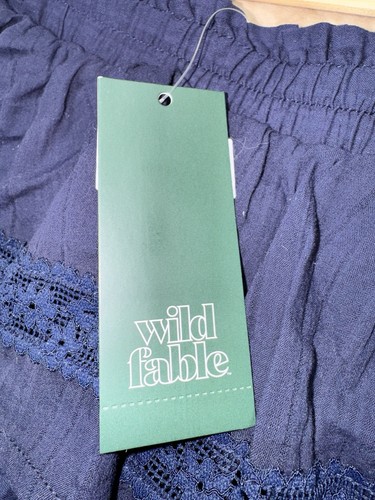 Wild Fable Women’s Tiered lace Trimmed Skirts Shorts Skorts Navy Medium NWT - Picture 5 of 9