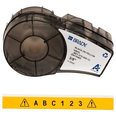 BRADY M21-375-595-YL Label Cartridge,Black/Yellow,21 ft. L 3PXX7