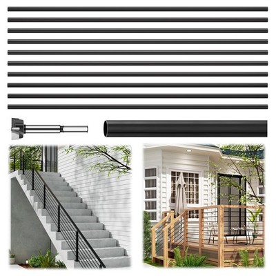 10 Pack 6 FT x 5/8 inch Outdoor T304 Stainless Steel Stair Balusters with 16m...