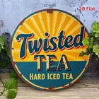 Twisted Tea Vintage Round Metal Wall Art Tin Metal Signs Home Décor 8x8 Inch Rus