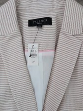 Talbots Biscay Fresh Stripe Two Button Blazer Pink Size 12 Petite NWT