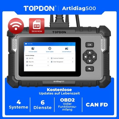 HOT TOPDON ArtiDiag500 2.0 KFZ OBD2 Diagnosegerät Scanner Deutsch 4System CAN FD