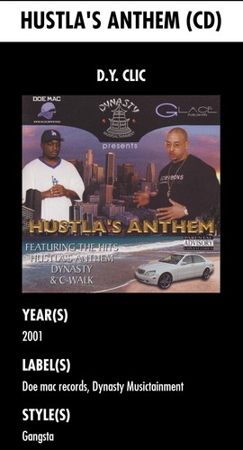 Hustla's Anthem - Doe Mac Records 2001 Extremely Rare! Rap,Hip Hop 2001 - Picture 5 of 6