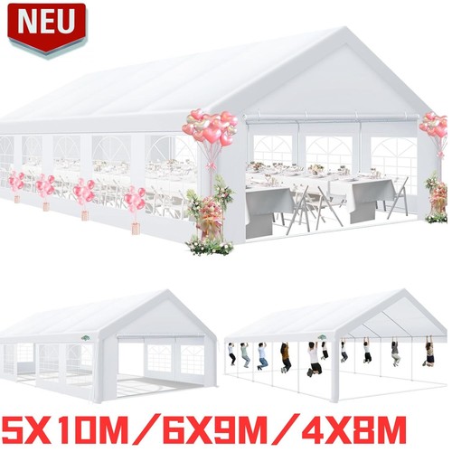 Partyzelt 3x9m - 5x10m Festzelt Pavillon Gartenzelt mit Fenstern Bierzelt weiß## - Bild 2 von 59