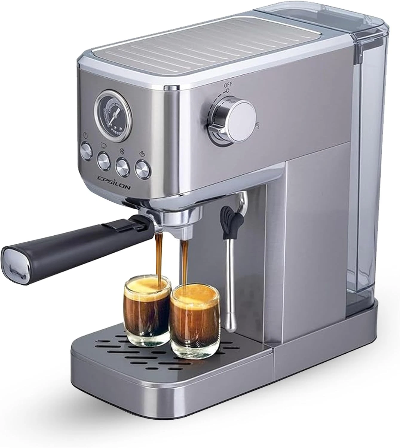 Compact 20-Bar Espresso Machine with Milk Frother & Cold Brew Feature