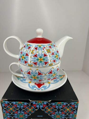 San Churro Chocolateria tea set for one 1 cup pot saucer rare collectable - Foto 6 di 11