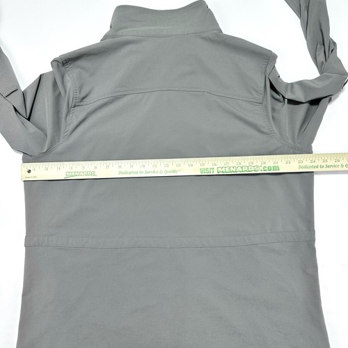 Travel Smith Full Zip Jacket Womens XL Gray Gathered Waist Mock Neck Pockets - Picture 7 of 7