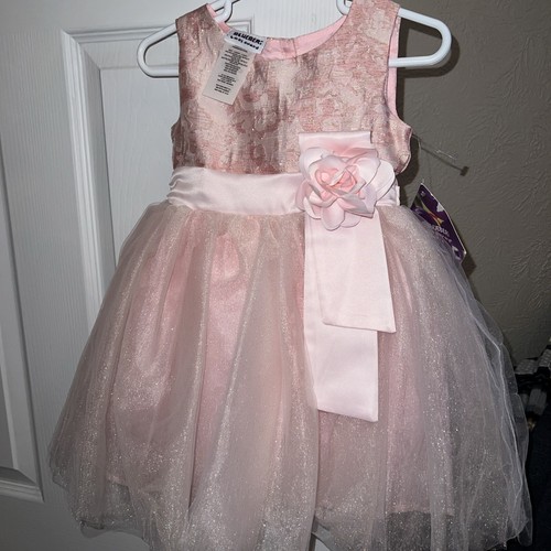 Girls Sz 2T Bluberi Boulevard Ice Pink Shimmer Sleeveless Formal Dress Easter