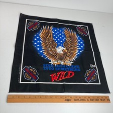 Vintage 80s Harley Davidson Motorcycle Eagle Biker Bandana - Made in the USA