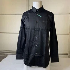 PLATINI Modern Fit Button-down Shirt Men's Size Medium Black