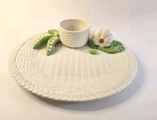 The Mane Lion Garlic Peas Olive Basket Weave Chip & Dip 12" Serving Platter 