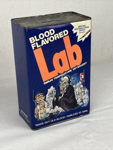 Vtg Blood Flavored Lab Chilly Temperature Detergent Silly Savers Coin Bank USA - Picture 2 of 16