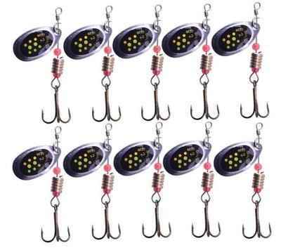 10PCS Metal Spoon VIB Fishing Lures Spoon Hook Artificial Hard Swimbait Trolling
