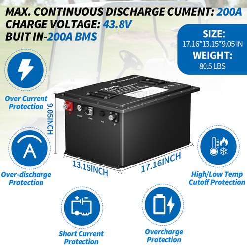 LiFePO4 36V 100Ah Lithium Golf Cart Battery 200A BMS 15000+ Cycle 10 Year lot - Picture 7 of 20