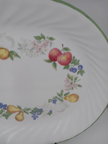 Vintage Corelle 12” x 10” Oval Servierplatte Chutney Muster Grüner Rand Obst  - Bild 4 von 9
