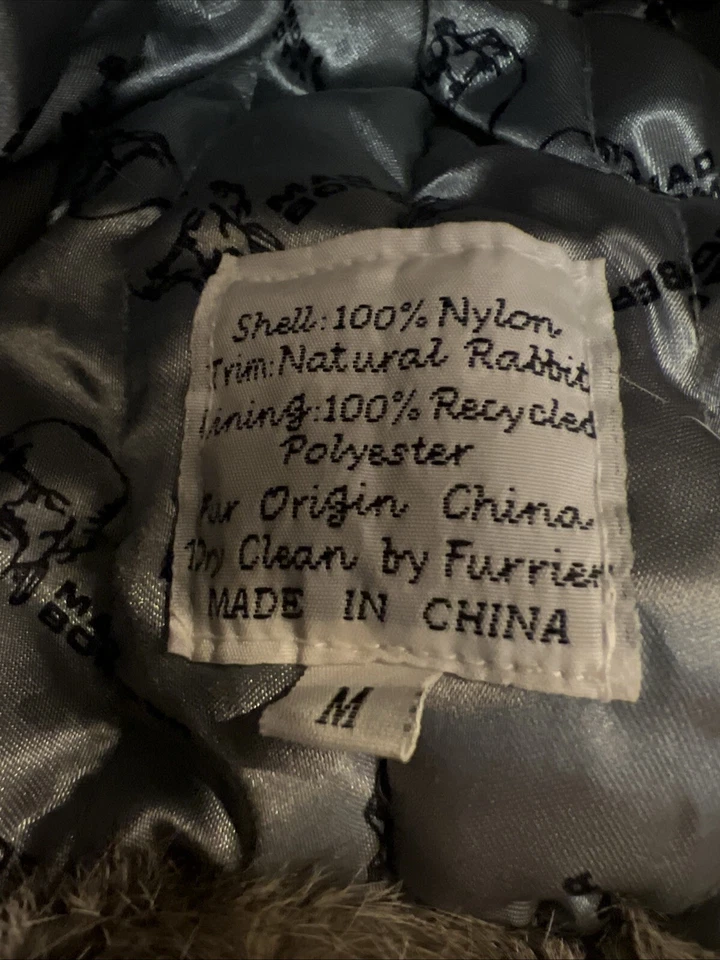 Sombrero de piel de conejo Mad Bomber talla mediana M azul blanco costuras hebilla de barbilla limpia Foto 4 de 4