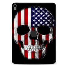 Skins Decal Wrap for Apple iPad Pro 11 2018 American Skull Flag in Skull