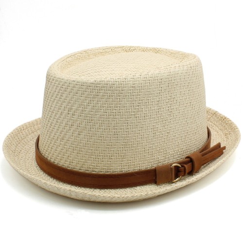 Unisex Men Women Straw Pork Pie Hats Retro Fedora Sunhats Jazz Caps 7 1/8-7 1/4 - Picture 17 of 23