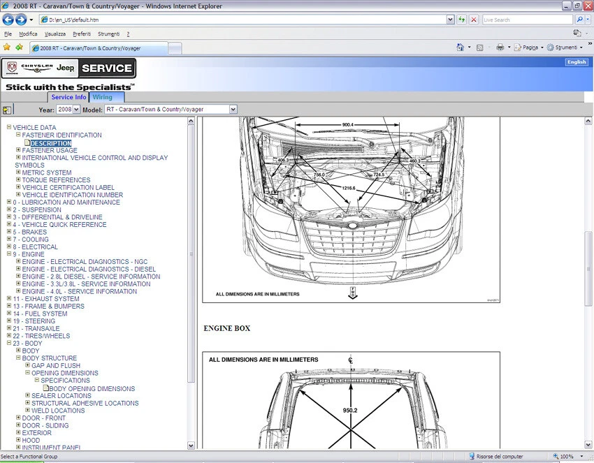 Chrysler Grand Voyager (2008-11) manuale officina per tutti i sistemi Win/Mac - Immagine 2 di 4