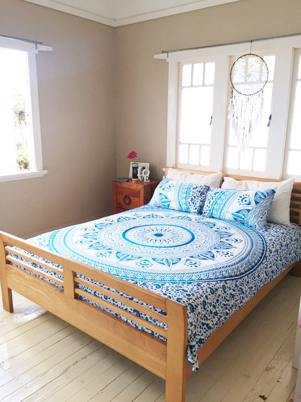 Home Décor Indian/South Asian Tapestries Indian gold flower mandala hippie wall