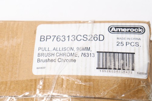 (25-Pk) Amerock Cabinet Drawer Handle Pull Brushed Chrome 3-3/4" 96 MM C-C - 第 4/5 張圖片