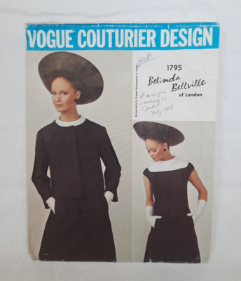 VTG 60's Vogue Couturier Design Pattern 1795 B. Bellville Dress & Jacket Size 14