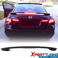 Fits 08-12 Honda Accord Sedan OE Factory Trunk Spoiler & LED Brake Matte Black