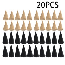 20/40pcs Wood Cone Ring Holder Durable Finger Jewelry Display Stand DIY Craft