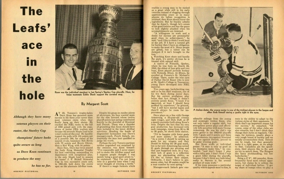 Revista ilustrada de hockey de octubre de 1963, Jacques Plante, New York Rangers BUENO Foto 4 de 4