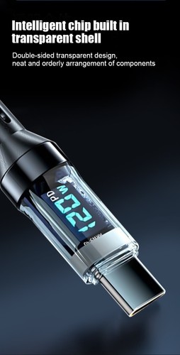 Display Digitale Cavo USB A a Tipo C 7A 120W Caricatore Rapido Cavo USB-C Intrecciato - Foto 7 di 14