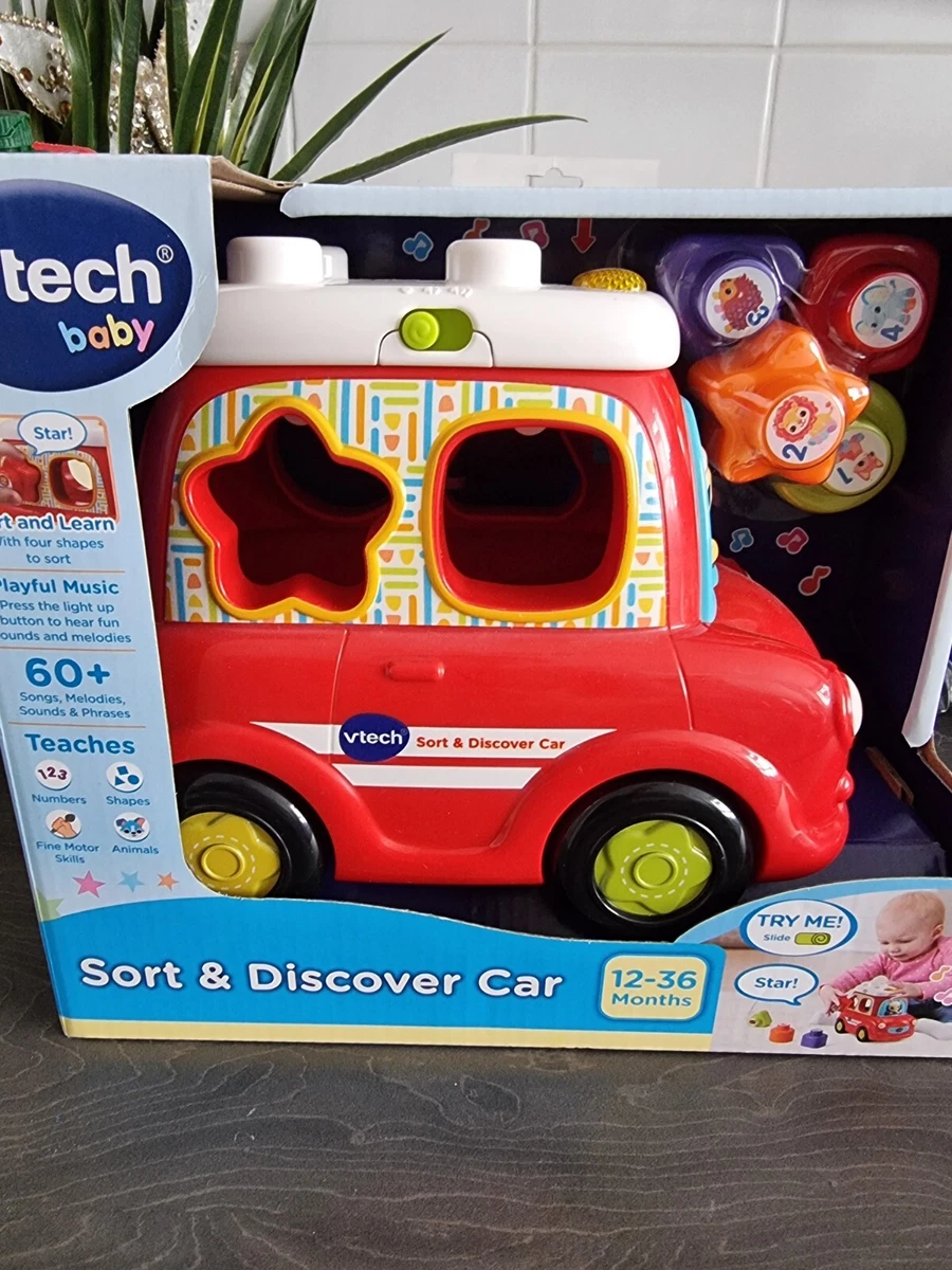 VTECH BABY SORT DISCOVER CAR SHAPE SORTER NUMBERS ANIMALS SHAPES